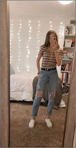 Summer School Outfits Ideas, Casual wear, Vintage clothing: School Outfit,  Mom jeans,  Vintage clothing,  Brandy Melville,  Capri pants,  Casual Outfits  
