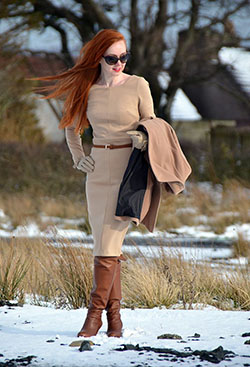 Also check out these new fashion model, High-heeled shoe: High-Heeled Shoe,  Boot Outfits,  Leather clothing,  Brown Outfit  