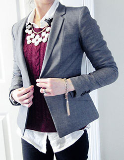 Blazer Outfits for collage: Lapel pin,  College Outfit Ideas  