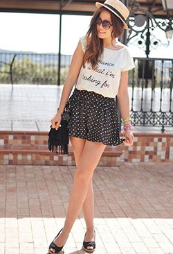 Summer outfit for short girl: Skater Skirt,  Casual Outfits,  Skirt Outfits  
