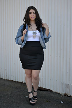 Plus size outfit ideas, Nadia Aboulhosn: Plus size outfit,  Plus-Size Model,  Pencil skirt,  Nadia Aboulhosn,  Casual Outfits  