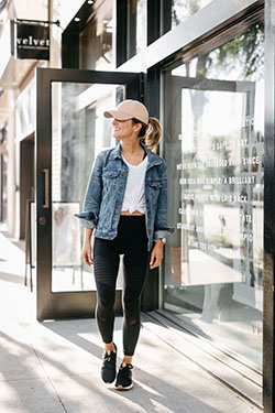 Baseball cap outfit ideas, Casual wear: Business casual,  Baseball cap,  Yoga Outfits  
