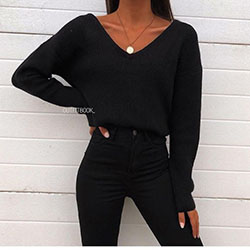 Cute all black outfits, Casual wear: winter outfits,  Fur clothing,  Spring Outfits,  Casual Outfits  