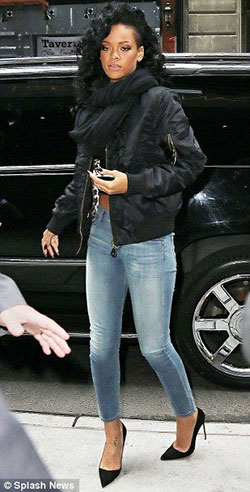 Girly and cute ideas for rihanna outfit may 6, Flight jacket: Slim-Fit Pants,  Flight jacket,  Rihanna Style  