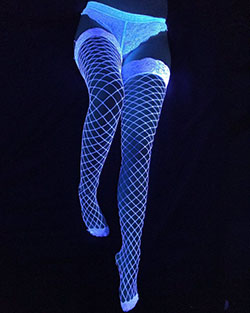 Glow In The Dark Fishnet Stockings: Glowing Fishnet Outfit,  Glow In Dark,  Glow In Night  