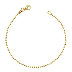 Yellow Gold Plated Sterling Silver 1.5mm Ball Bead Link Bracelet £13.00: Sterling Silver Bracelet,  bracelet  