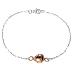 Sterling Silver Infinity Circle Knot Charm Bracelet 7.5