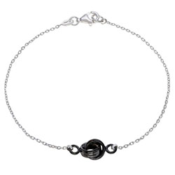 Sterling Silver Infinity Circle Knot Charm Bracelet 7.5