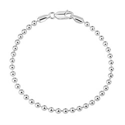 Sterling Silver 3mm Ball Bead Link Bracelet £12.00: Sterling Silver Bracelet,  bracelet  