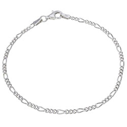 Sterling Silver 2mm Diamond Cut Figaro Link Bracelet £11.00: bracelet  