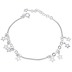 Sterling Silver Popcorn Star Charm Extendable Bracelet £15.00: Sterling Silver Bracelet,  bracelet  