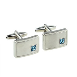 Initial Personalised March Birthstone (Aquamarine) Cufflinks £24.99: initial cufflinks  