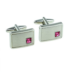 Initial Personalised October Birthstone (Rose Pink) Cufflinks £24.99: initial cufflinks  