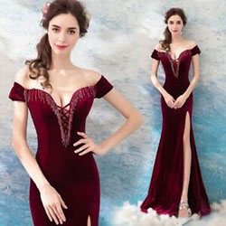 Cute! long fit gown, Evening gown: party outfits,  Cocktail Dresses,  Wedding dress,  Evening gown,  Velvet Outfits  
