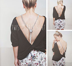 Making tshirt open back, Backless dress: Backless dress,  Crop top,  Top Outfits  