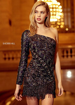 Beautiful Glam Cocktail Dress For Club Party Sherri Hill 53048: party outfits,  Trendy Sequin Dresses,  Sequin For Girls,  Sequin Outfits,  Stylish Party Outfits,  Cute Sequin Attire  