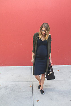 Outfits With Long Cardigan, Little black dress, Maternity clothing: Maternity clothing,  Long Cardigan Outfits,  Cardigan  