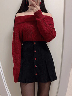 Try these genuine red korean outfit, Korean language: Grunge fashion,  Trendy Outfits  