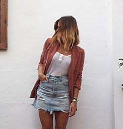 Casual Outfit Ideas Fo Denim skirt: Casual Outfits,  Denim skirt  