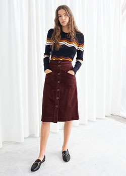 Other stories a line corduroy skirt: Skirt Outfits  