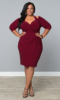 Plus size knee length wrap dresses: Plus size outfit,  Wrap dress,  Clothing Ideas,  Clubbing outfits  