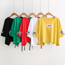 Aigan - Bow-Accent Cropped T-Shirt: Street Style,  Top,  T-Shirt Outfit  