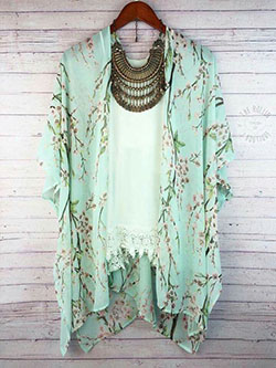 Check out these stylish kimono verde agua, Casual wear: kimono outfits,  Casual Outfits  