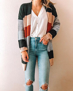 Outfits With Long Cardigan, Casual wear: Casual Outfits,  Long Cardigan Outfits,  Cardigan,  Cardigan Jeans  