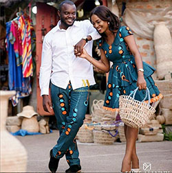 Classy Blue Matching Ankara Outfits For Couples: Couple Matching Outfit,  Matching Couple Outfits  
