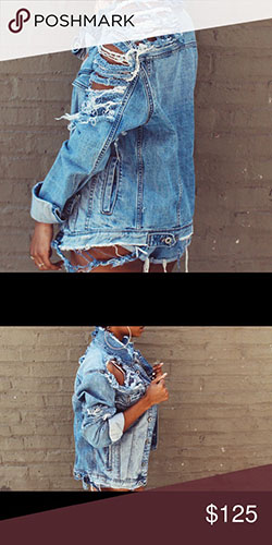 Distressed mens jean jacket: Ripped Jeans,  Jean jacket,  Denim jacket  