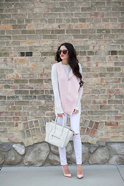 Outfits With White Denim, Twinset Long Skirt, White Pumps: High-Heeled Shoe,  Slim-Fit Pants,  White Pumps,  White Denim Outfits  