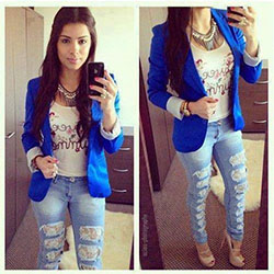 Coat and jeans women, Jean jacket: Crop top,  Slim-Fit Pants,  Blazer Outfit,  Suit jacket  