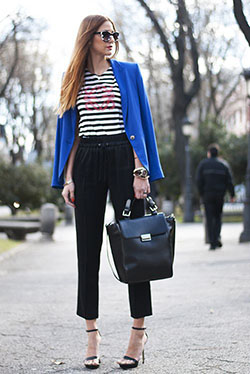 Blue and black outfit, Royal blue: Navy blue,  Royal blue,  Cobalt blue,  Blazer Outfit  