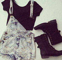 Check these amazing outfits hipster, Casual wear: Casual Outfits,  Overalls Shorts Outfits  