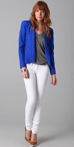 Hot and beautiful cobalt blue: Blazer Outfit  