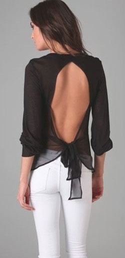 US most desired bare back shirt, Backless dress: Backless dress,  Sleeveless shirt,  Bow tie,  Top Outfits  