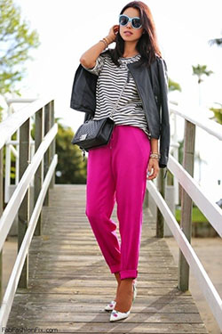 Cute Winter Pink Jeans Outfit: Casual Winter Outfit,  Pink Pant,  Pink Jeans,  Pink Trousers  