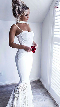 White satin prom dress, Wedding dress: Cocktail Dresses,  Wedding dress,  Evening gown,  Spaghetti strap,  Tight Dresses  