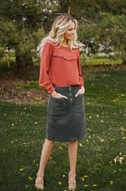 Black Corduroy Skirt Outfit, Photo: Skirt Outfits,  Photo shoot  