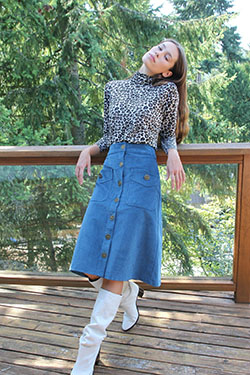 Corduroy Skirt Outfit, Pattern M: Skirt Outfits  