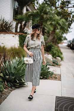 Striped Pant Outfit, Casual wear, Romper suit: Romper suit,  Spaghetti strap,  Crop top,  Casual Outfits,  Pant Outfits,  Stripe Trousers  
