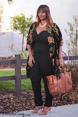 Black Florals plus size Kimono For Summer: Kimono Outfit Ideas,  kimono outfits  