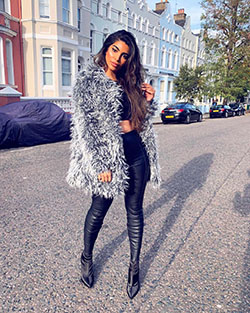 I love this outfit! fur clothing, Fake fur: winter outfits,  Fur clothing,  Fake fur,  party outfits  