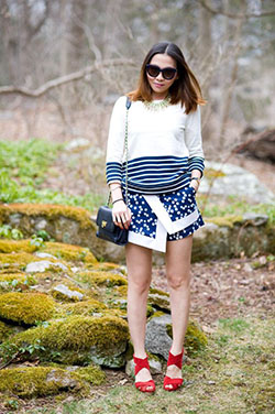 Asymmetrical Skirt Outfits: Skirt Outfits,  Cobalt blue  