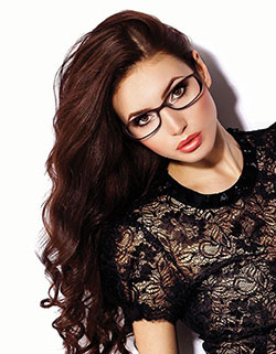 Modern glasses for women, Eyeglass prescription: Lace wig,  Nerdy Glasses  