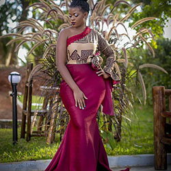 Classy Burgundy Ankara Gown Styles For Wedding: Ankara Gowns,  Ankara Dresses,  African Wedding Dress,  African Wedding Outfits  