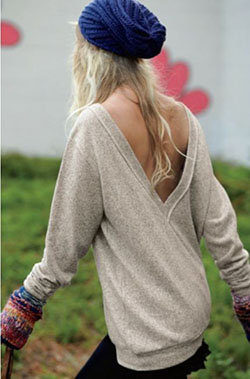Cute Open Back Shirt Outfits Winters: Crop top,  Knit cap,  Top Outfits  