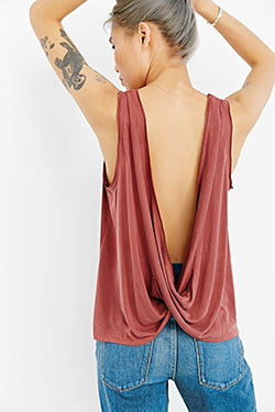 Open Back Shirt Outfits, Sleeveless shirt, Backless dress: Backless dress,  Sleeveless shirt,  Urban Outfitters,  Top Outfits  