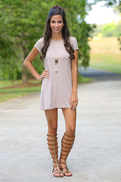 Gladiator sandals and dress, Casual wear: High-Heeled Shoe,  shirts,  Casual Outfits,  Gladiator Sandals Dresses  