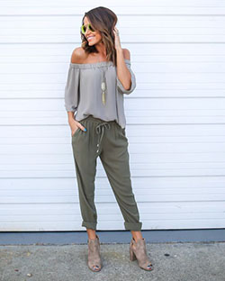 Outfit con jogger verde militar: Casual Outfits,  Joggers Outfit  